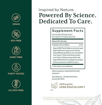 GAIA HERBS PRO Detoxification Formula - Supports Liver Health & Detoxification* - Milk Thistle, Yellow Dock & More - 2 fl oz (30 Servings)