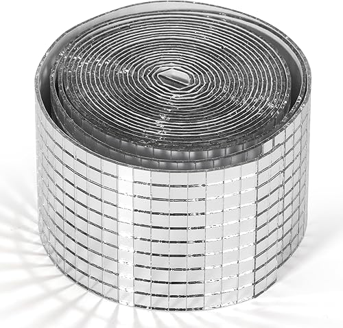 PP OPOUNT 6000 azulejos de discoteca, 1 rollo de calcomanías de bola de discoteca de 0.197 x 0.197 in, azulejos de espejo de bola de discoteca para