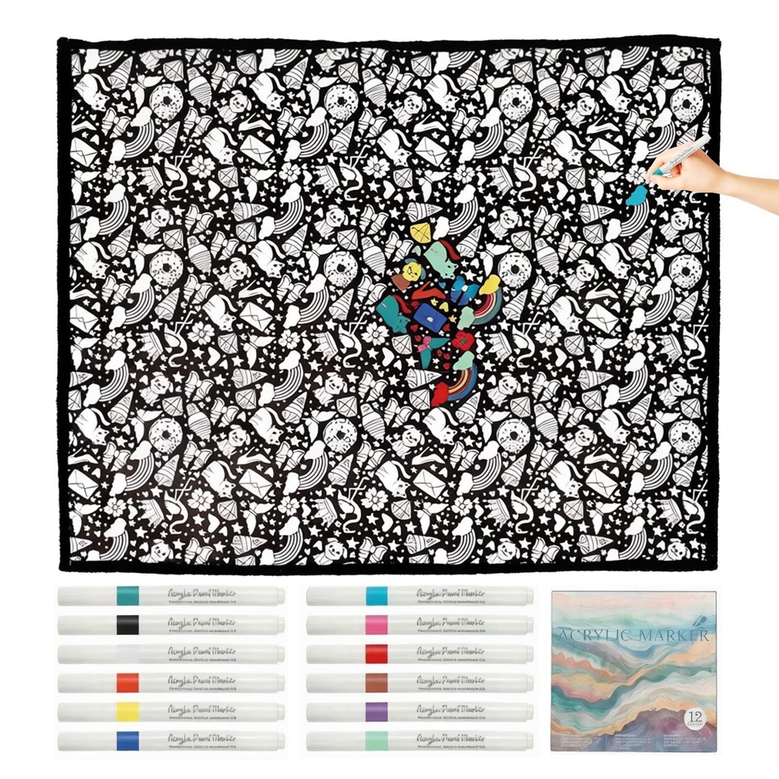 Maldecke zum Selbermachen, 150 x 115 cm, Kritzelei-Bastelmatte, Maldecke für Erwachsene mit Markern, für Klassenzimmer, Schule, Dekorationen, Party, DIY, Geburtstag, Kinder