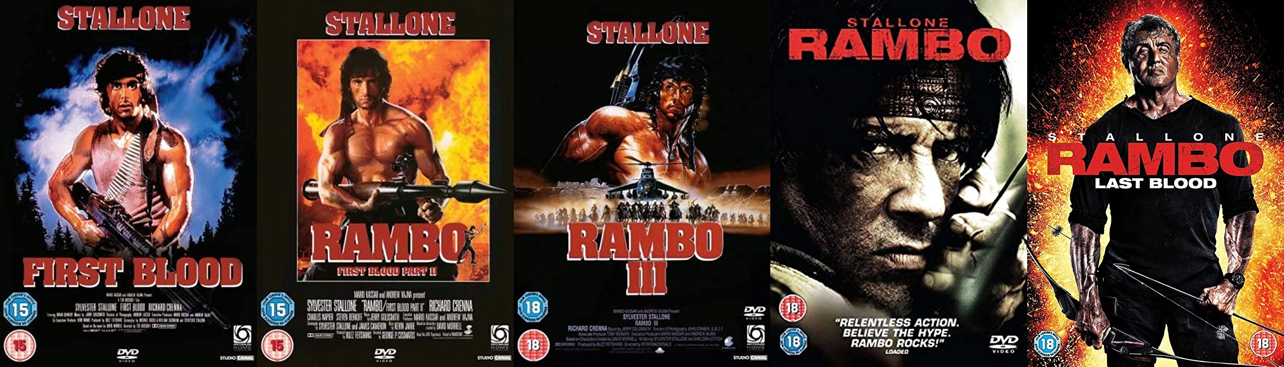 Rambo 1-5 DVD collection complete First Blood + Rambo 2 + Rambo 3