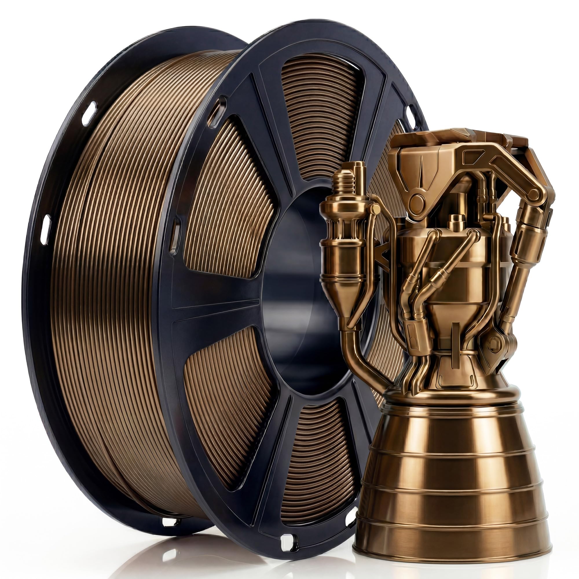 Metallic PETG Filament 1.75mm, 3D Printer Filament with Stunning Metal Luster, +/- 0.02mm Precision, 1kg Spool (2.2lbs) for FDM Printers, High Strength &amp; Odorless, Brown