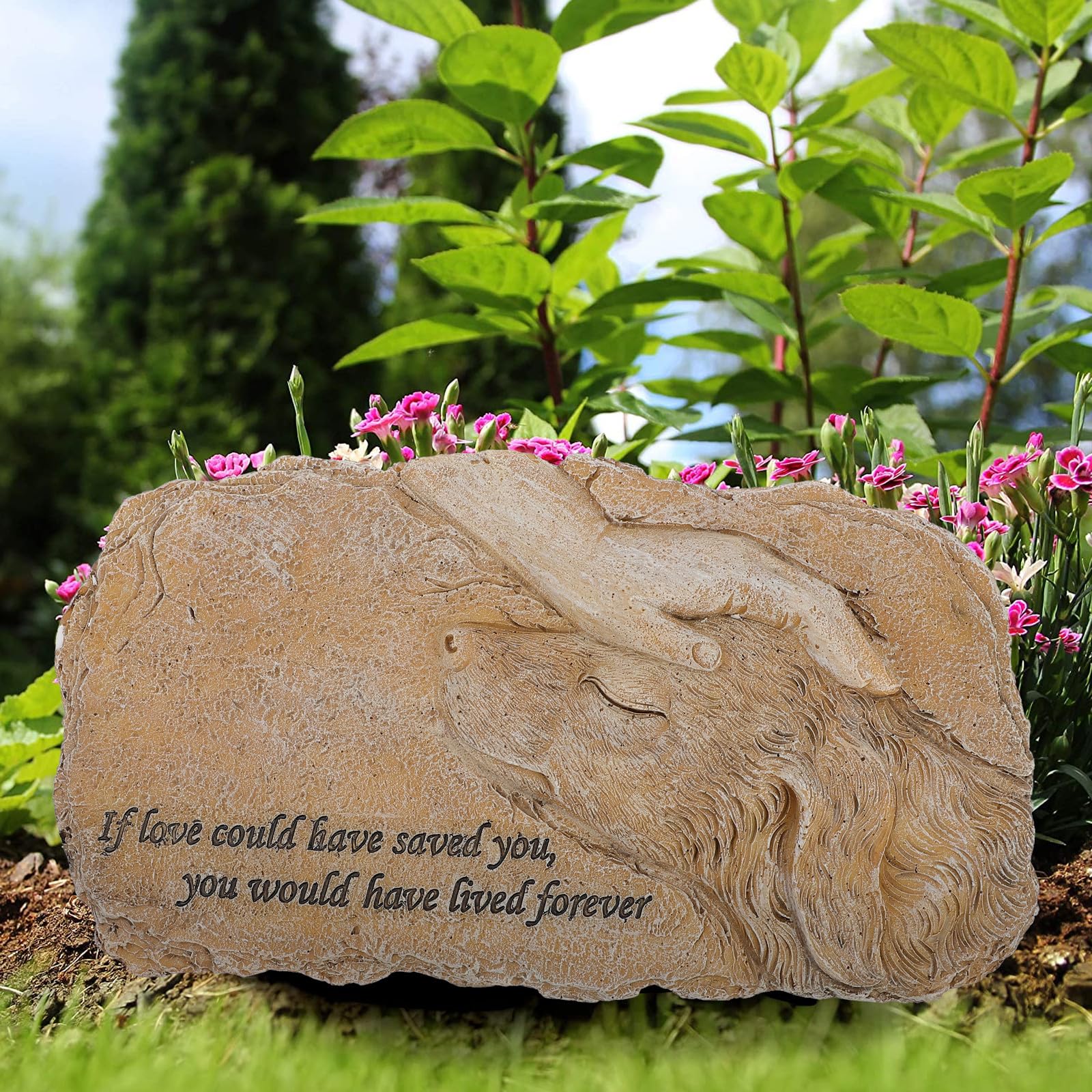 GALPADA Statua Commemorativa Scultura Tributo in Resina per Animali Domestici Decorazione Stabile per Cani e Gatti per Giardino e Luogo di Onore