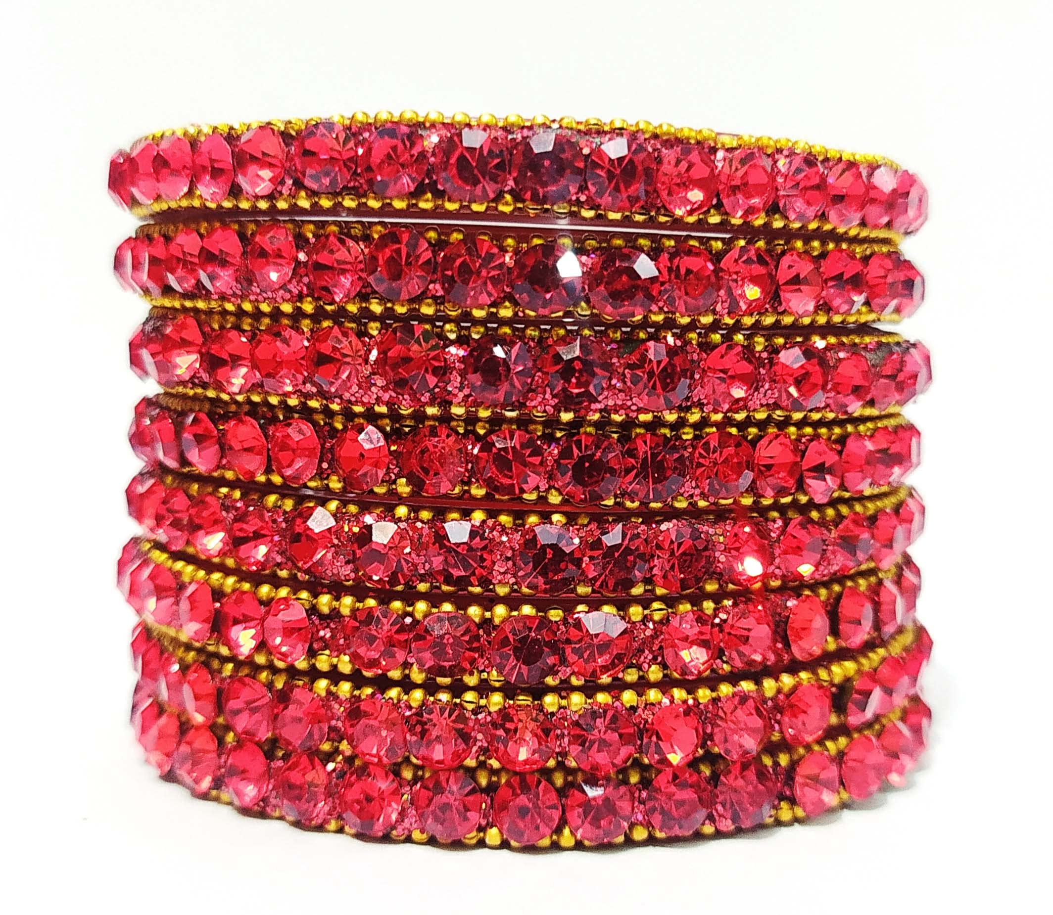 Glass bangles red k- nag color desing lac and gold Studded With Zircon Gemstones and Beads Worked Kada Set For Women/Girls (Pack Of 8 Kada) (2-4) (B09Q16BLH5) Amazon Price History, Amazon Price Tracker
