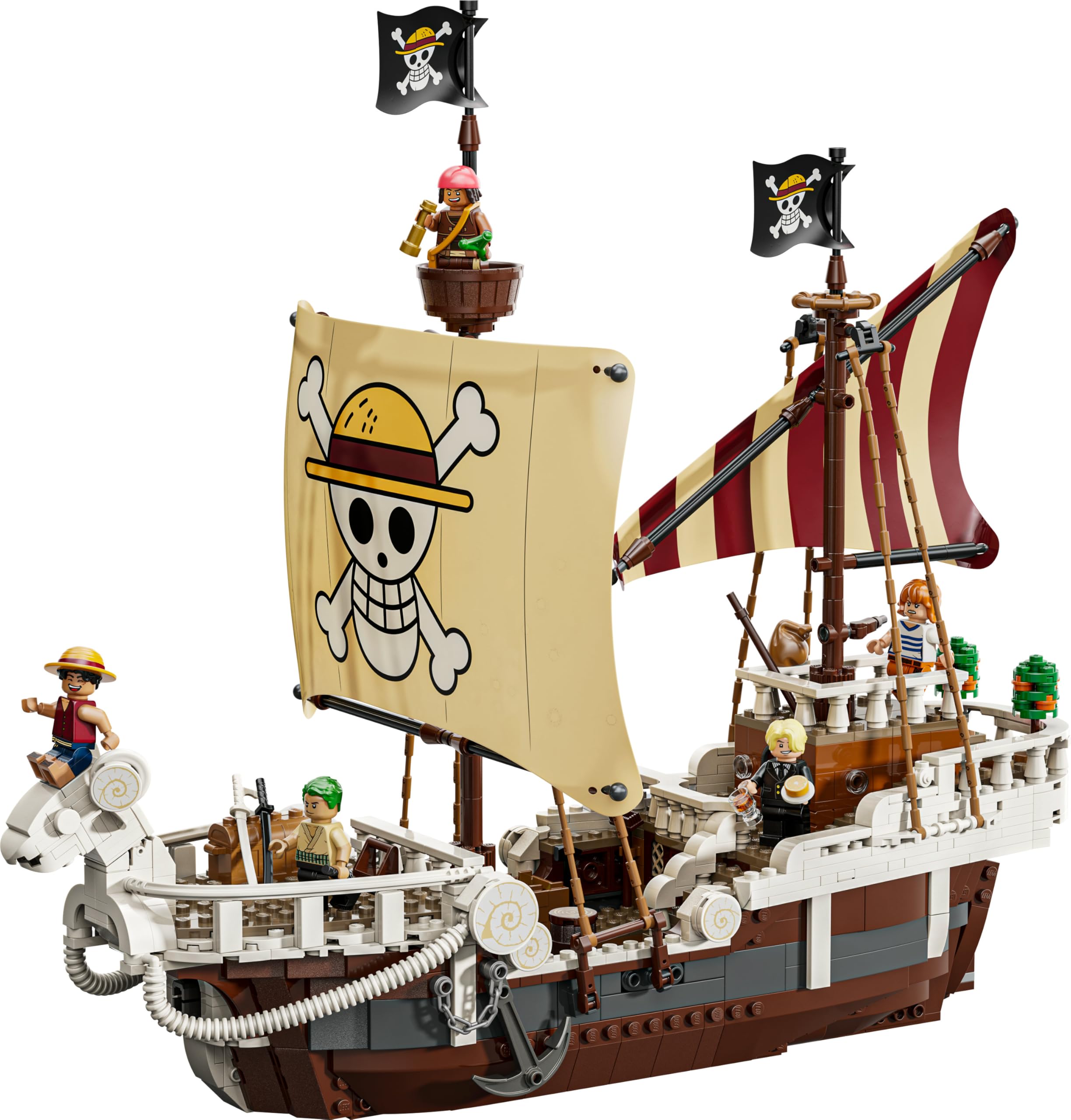 LEGO One Piece Barco Pirata Going Merry de Juguete - Maqueta de Barco y Decoración Anime - 5 Minifiguras Inc. Luffy, Zoro y Nami - Regalo para Niños, Niñas y Fans de 10+ Años 75639