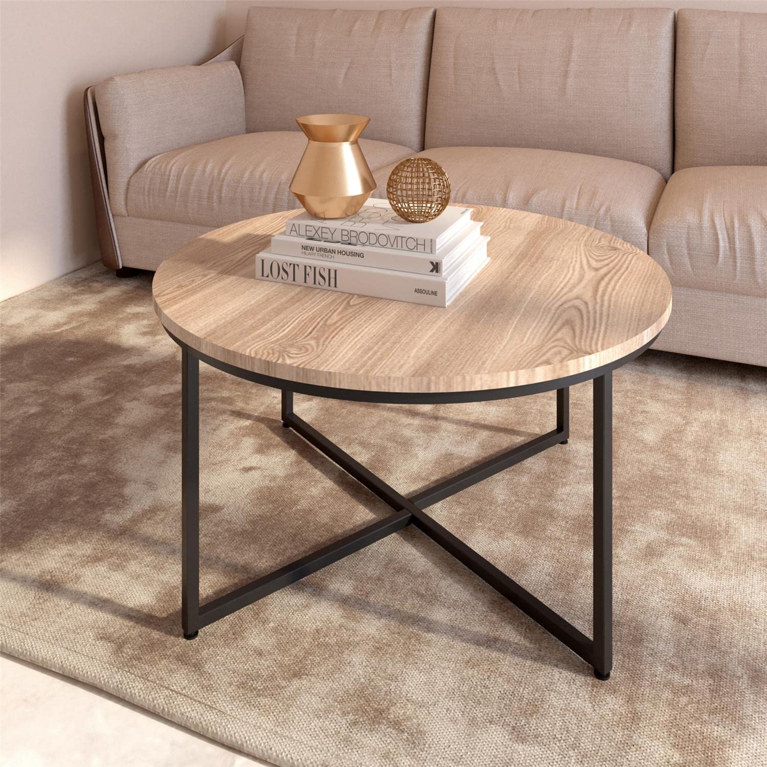 X Base Round Coffee Table Star Round Glass Coffee Table With Black