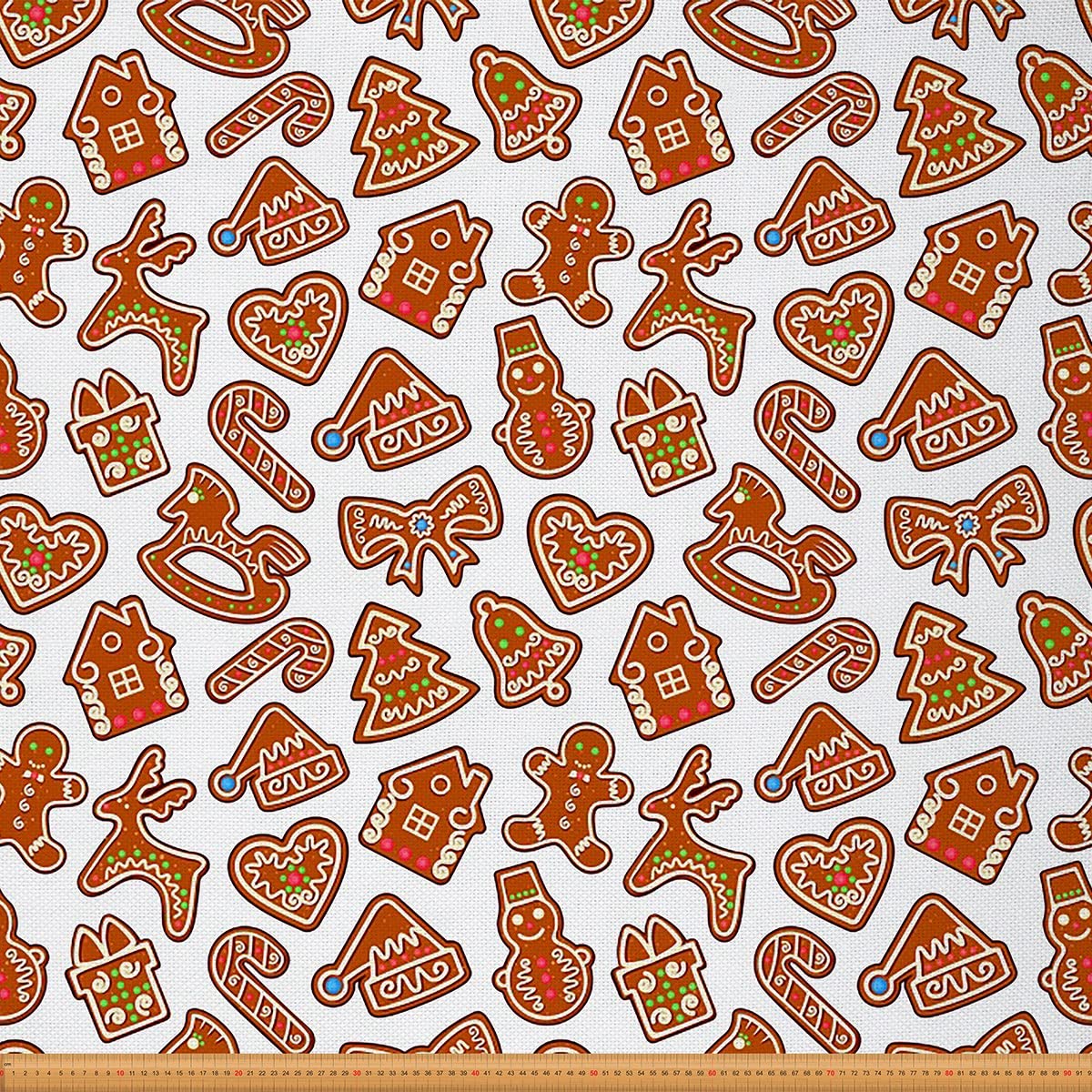 Sweet Christmas Fabric by The Yard Xmas Santa Claus Theme Upholstery Fabric for Chairs and Home DIY Projects Christmas Gift Heart Decorative Waterproof Fabric 3 Yards,(L276*W150cm) Brown White