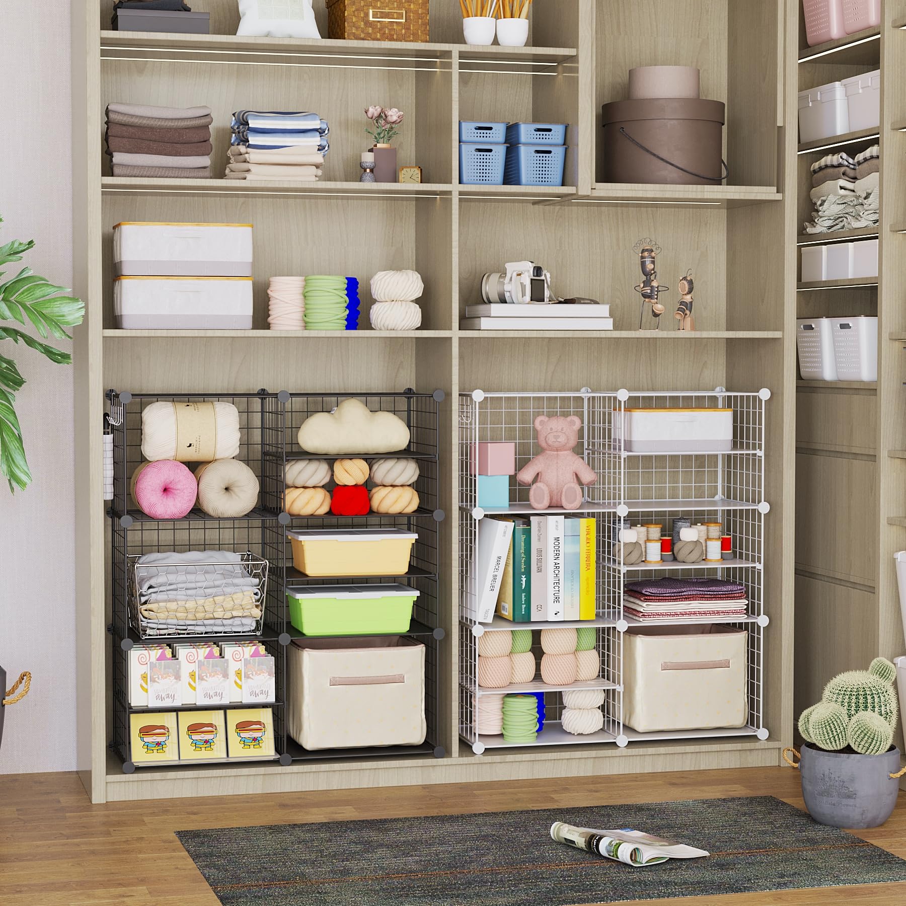 Boekenplank, 6 Kubus Plank Dıy Trap Planken Organizer Voor Woonkamer Opbergrek Voor Slaapkamer Kinderkamer Badkamer Speelgoed Scheidingswand Vintage Bruin Lsn063x12