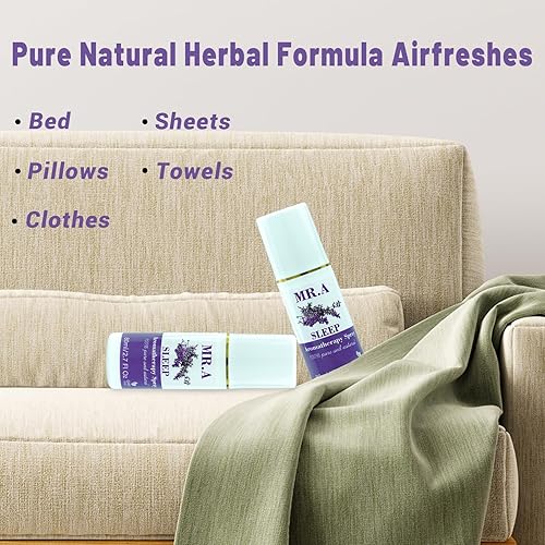 Miniatura 6 de Juego de 3 almohadas de lavanda para dormir en aerosol para habitación, niebla de almohada con aceite esencial de lavanda, línea de larga duración y