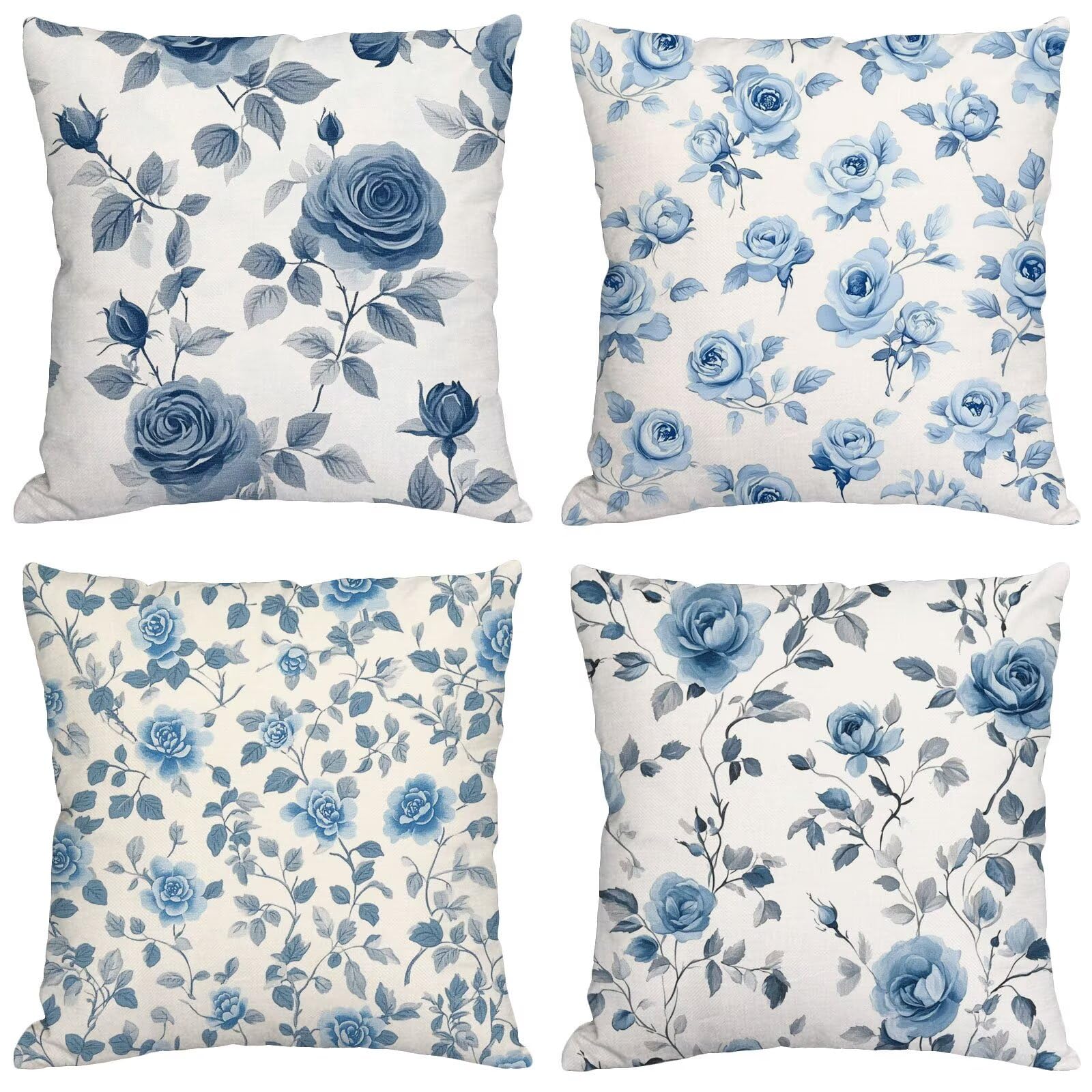 Outdoor Kissen Entenei Kissenbezug 60x60 cm 4er Set Balkon Dekokissen Blume Outdoor Kissenhülle Wasserdichte Samt Doppelseitiger Gedruckte Sofakissen Garten Balkon Zierpolster OutdoorDeko,Gift z-919