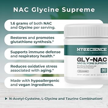 MYOXCIENCE NAC Glycine Supreme | N-Acetyl-L-Cysteine, Glycine, and Taurine Combination (Unflavored) (30 Servings)