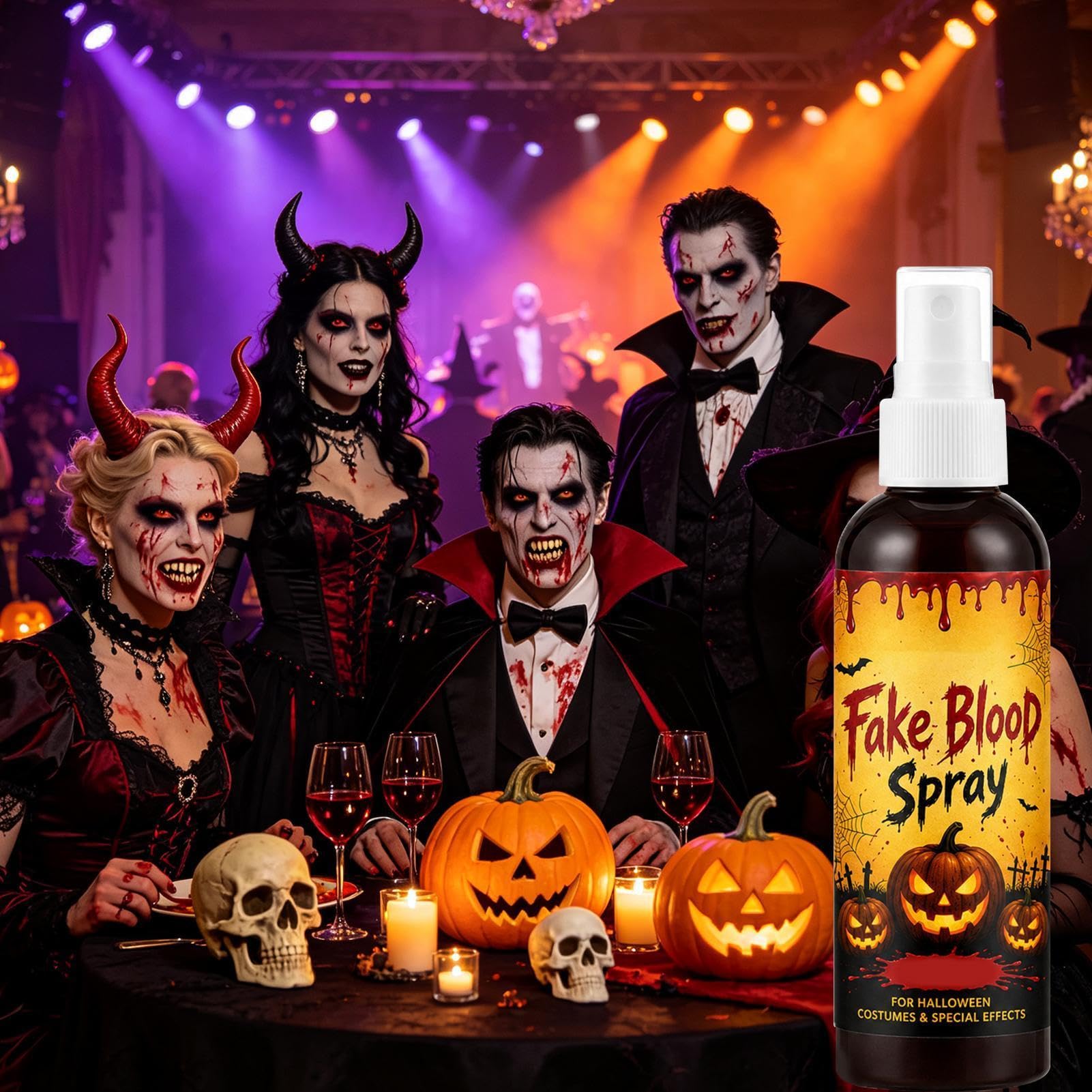 Halloween spray do krwi, efekt Dripping, zmywalny makijaż | Halloween sztuczna krew makijaż do kostiumów, cosplay, na scenę, przebranie i imprezy w domu strasznego