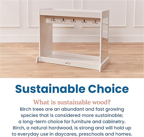 Miniatura 7 de ECR4Kids Streamline Isla de disfraces para niños, organizador de disfraces, lavado blanco