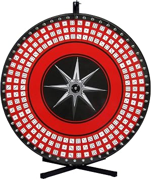 36in Big 6 Dice Game Wheel on Table Stand, Self-Adhesive Laydown Included!