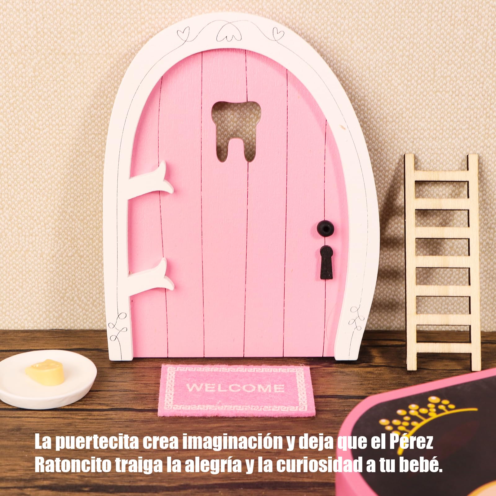 Scatola Porta Denti Di Latte In Spagnolo | Con Accessori, Regalo Per Bambini (Rosa)