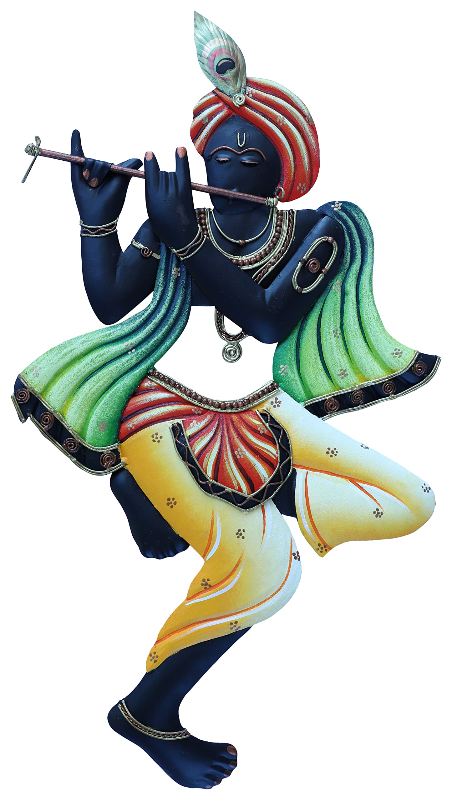 Mauli Handicraft Handmade Iron Decorative Colour Full Shyam Wall Hangings (25 cm x 16 cm x 1 cm)