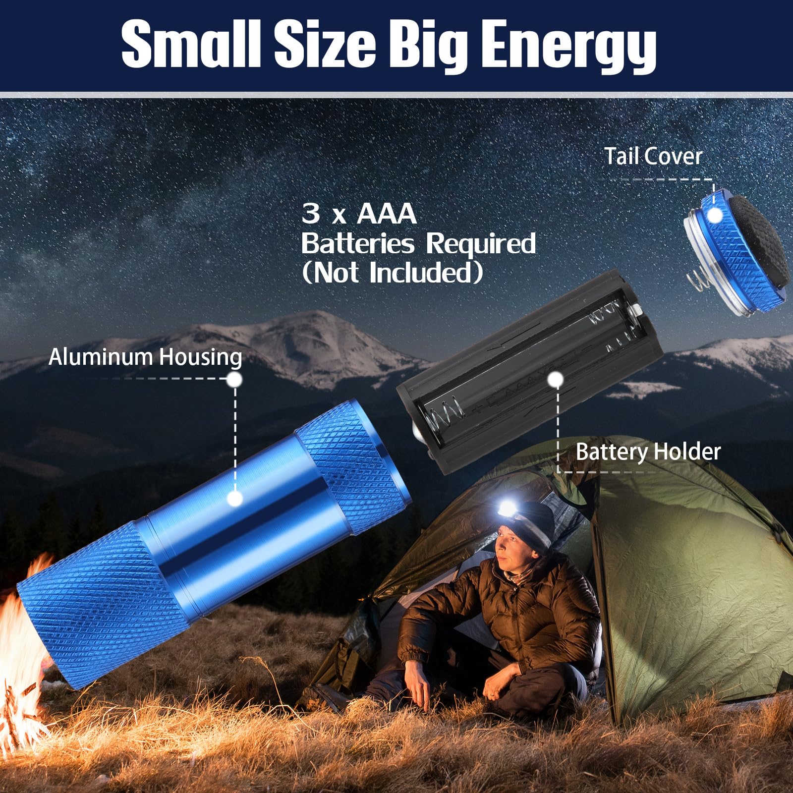 VIHOSE 32 Pcs Mini LED Flashlights Bulk - Small Aluminum Handheld Lights For Emergency & Camping - View #9