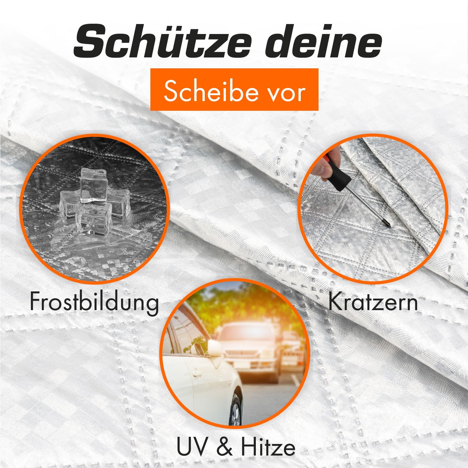 Upgrade4cars Auto Abdeckung für die Frontscheibe | Kfz Outdoor Abdeckplane für Sommer & Winter | Frontscheibenabdeckung Windschutzscheibenabdeckung Frostschutz