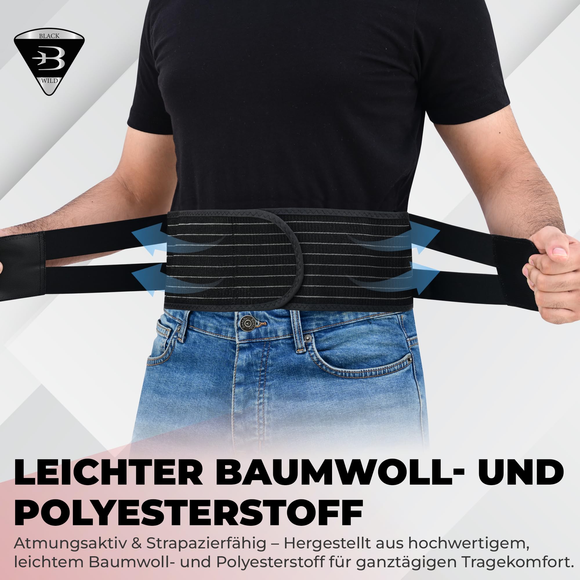 BLACKWILD Ceinture de soutien dorsal et ceinture de soutien lombaire pour homme et femme | Ceinture lombaire anti-transpiration pour perte de poids, soulagement de la douleur, correction de posture et