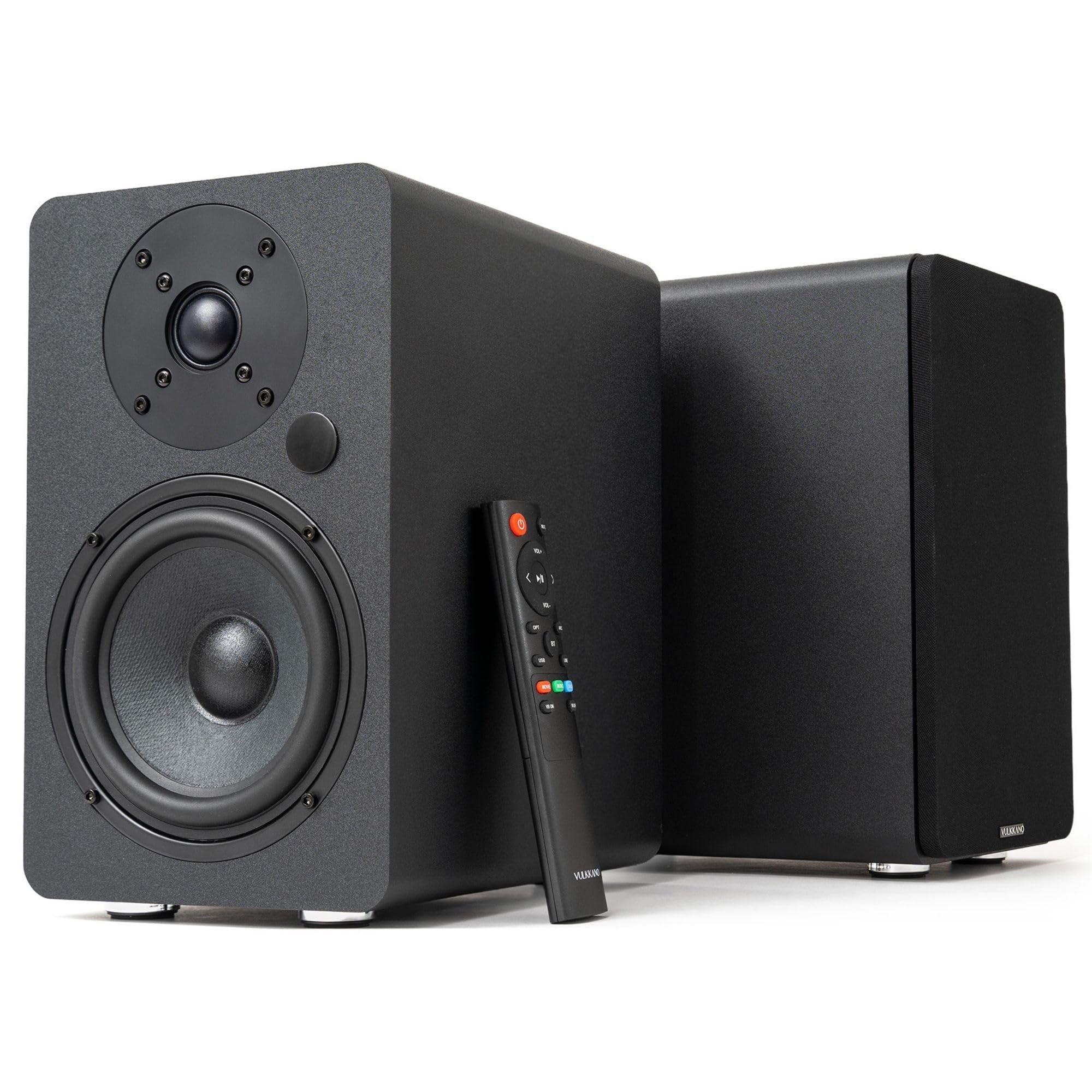 VULKKANO A5 Arc MKII Enceintes Amplifiées avec Haut-Parleur de Graves de 5,25 Pouces, Bluetooth 5.0, HDMI Arc, Sortie Optique, RCA, USB, Sortie subwoofer, Enceintes pour téléviseur, Noir.