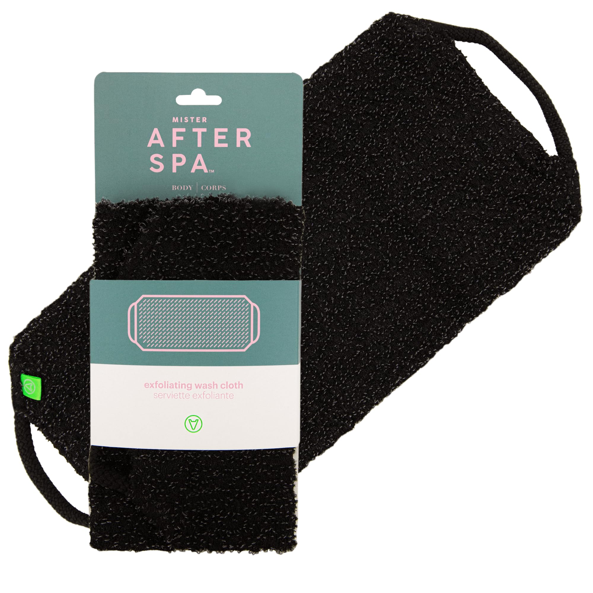 AFTERSPA Exfoliating Wash Cloth, Black, 1 Wash Cloth
