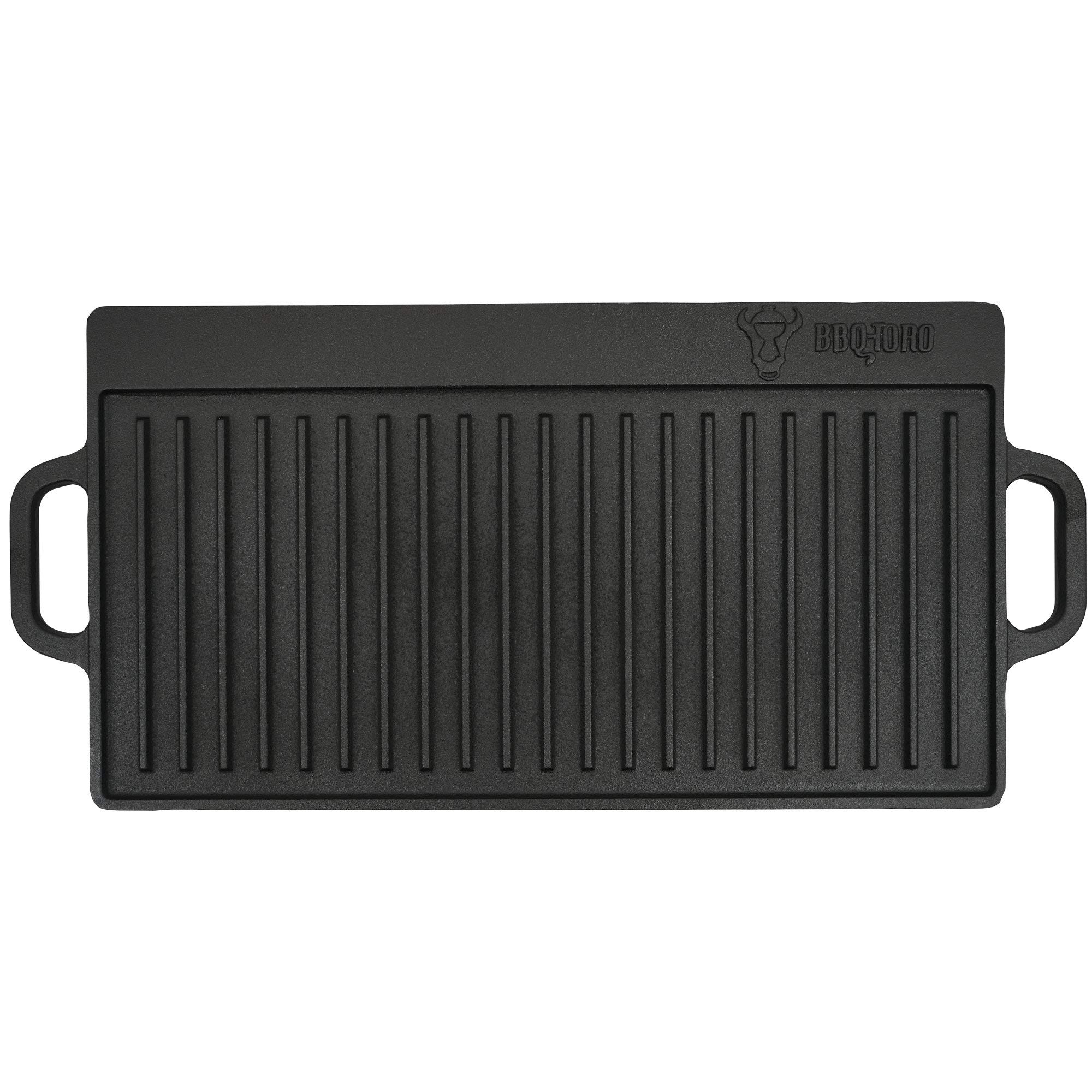 BBQ-TORO Dutch Oven Set in Scatola di Legno | ghisa - già Cotto | Ferro per cialde, casseruola, Padella per grigliate, Piastra per grigliate, griglia impilabile, sottopentola (10 Pezzi)