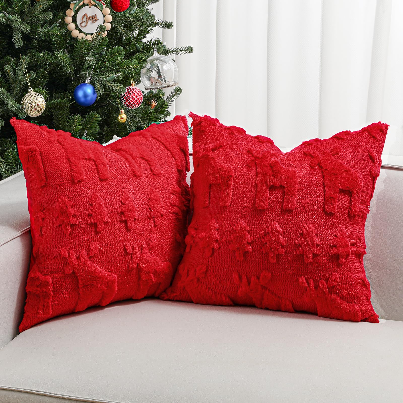 Federa per Cuscino Fantasia Renne Natalizie 60x60 cm