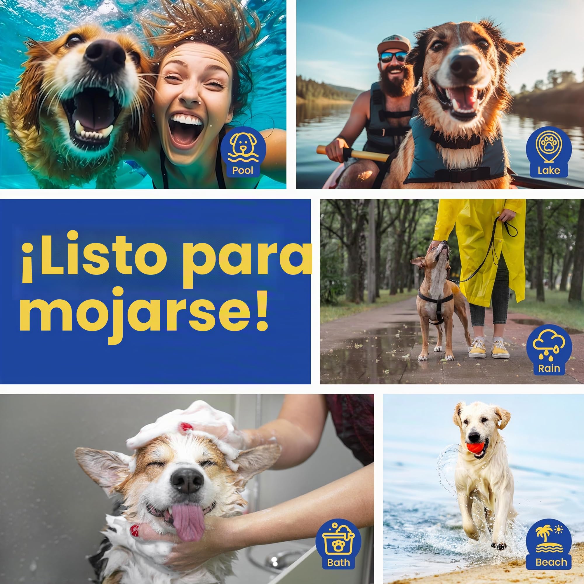 rubyloo Shammy - Toallas para perros grandes, 2 unidades (34 x 26 pulgadas), tecnología ultra absorbente, seca a los perros 2 veces más rápido, fácil de escurrir y reutilizar, compactas para baño