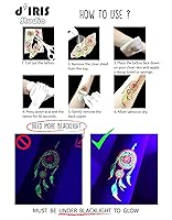 Vista 5 de Tatuaje temporal para fiesta de luz negra, 1 hoja, trasero