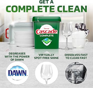 Cascade Complete Dishwasher Pods, ActionPacs Dishwasher Detergent, Fresh Scent, 43 Count