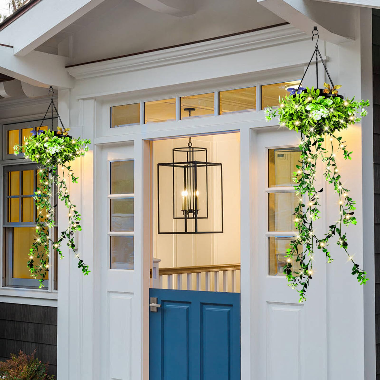 Luce solare da giardino per esterni, confezione da 4, 66 luci LED artificiali, IP65, impermeabile, ideale come regalo di compleanno per donne, mamme e neolaureate.