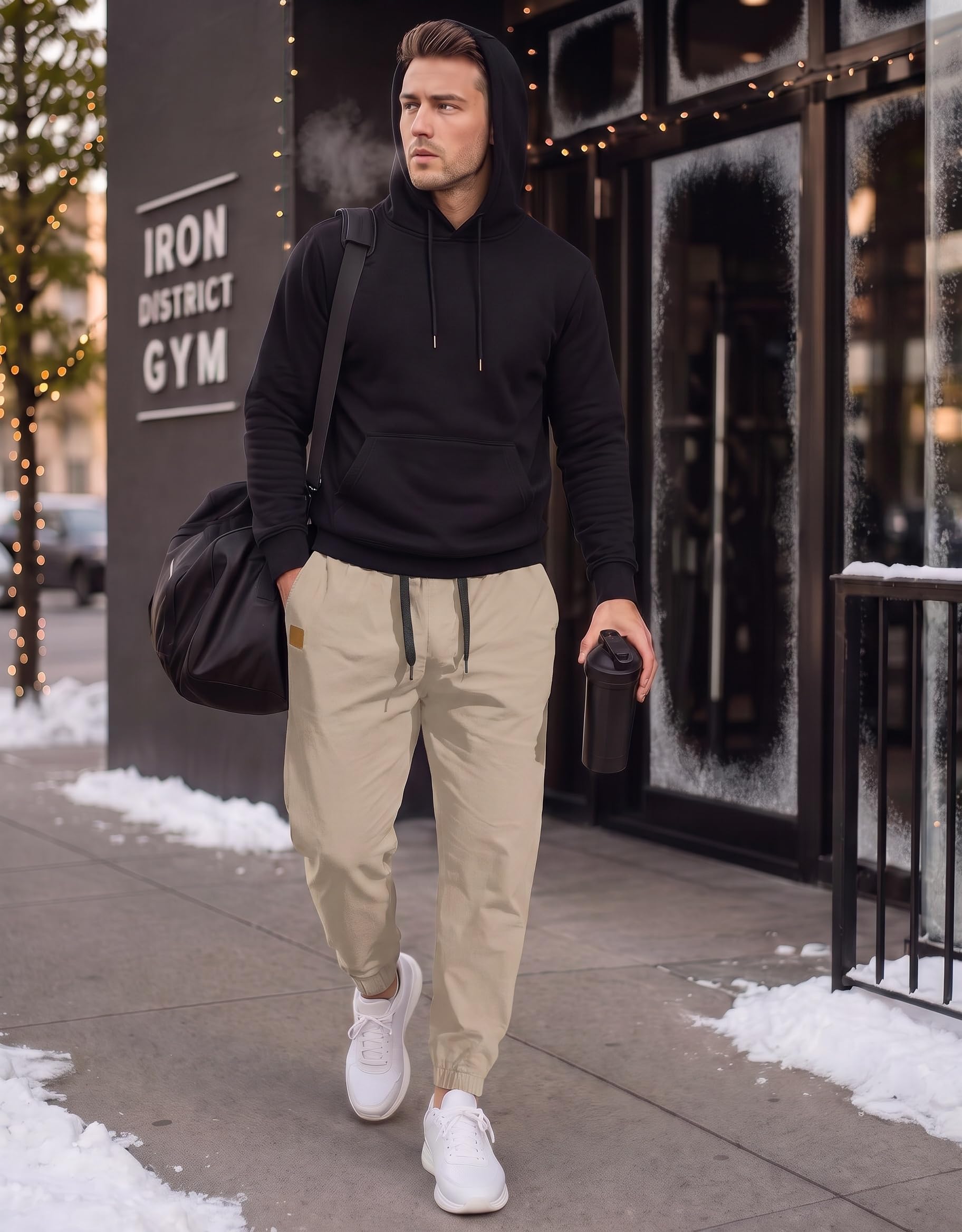 COOFANDY Pantaloni Casual Uomo Pantaloni Cargo Pantaloni da Jogging Pantaloni Lavoro con Tasche
