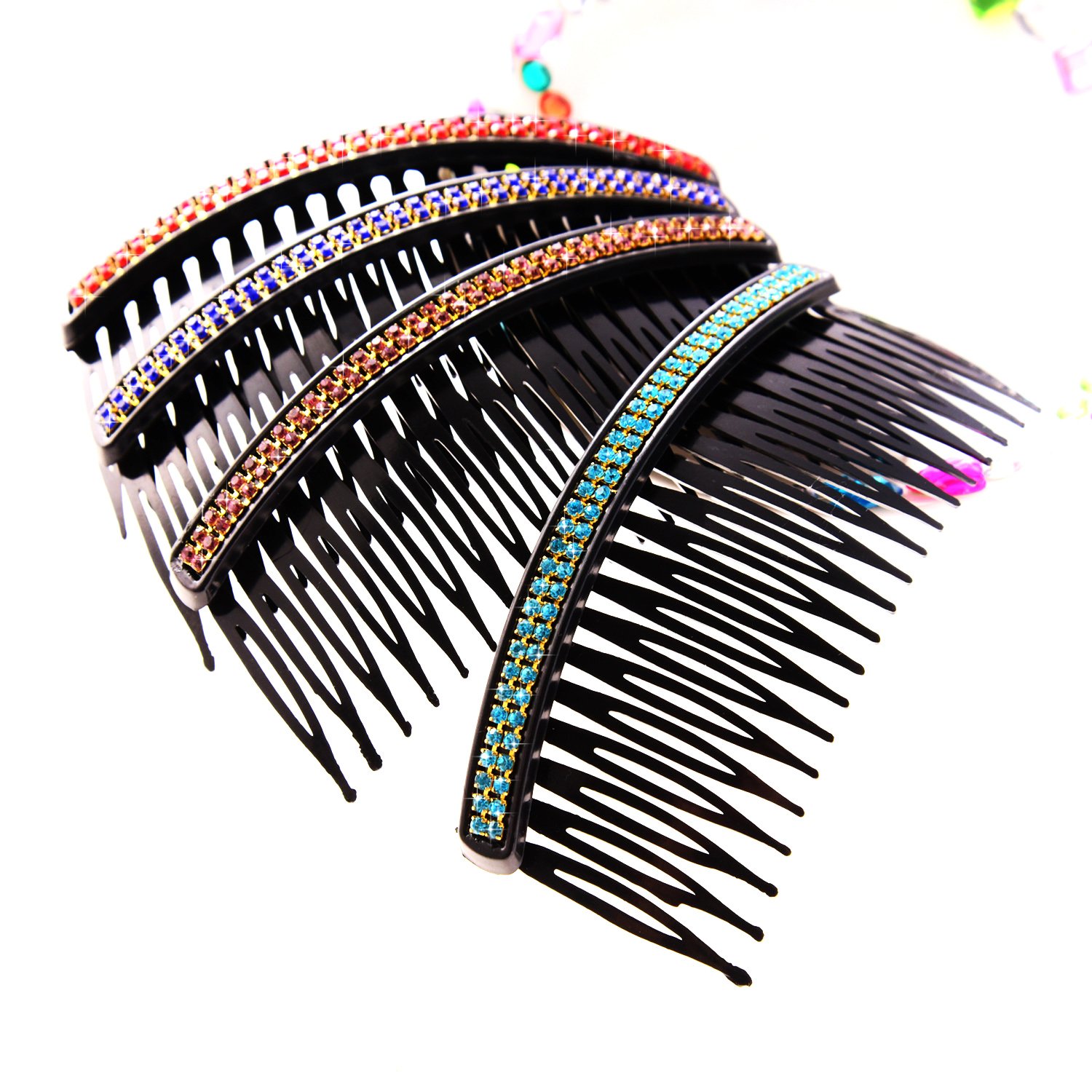7 Piezas de Peine de Pelo 20 Dientes Peine de Diamantes de Imitación Clip de Peineta de Pelo Nupcial Accesorios de Peinado para Mujeres Niñas, Colores Variados
