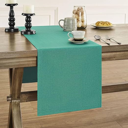 ZeeMart Basic Linen Style Table Runner, 14 x 36 Inch Teal