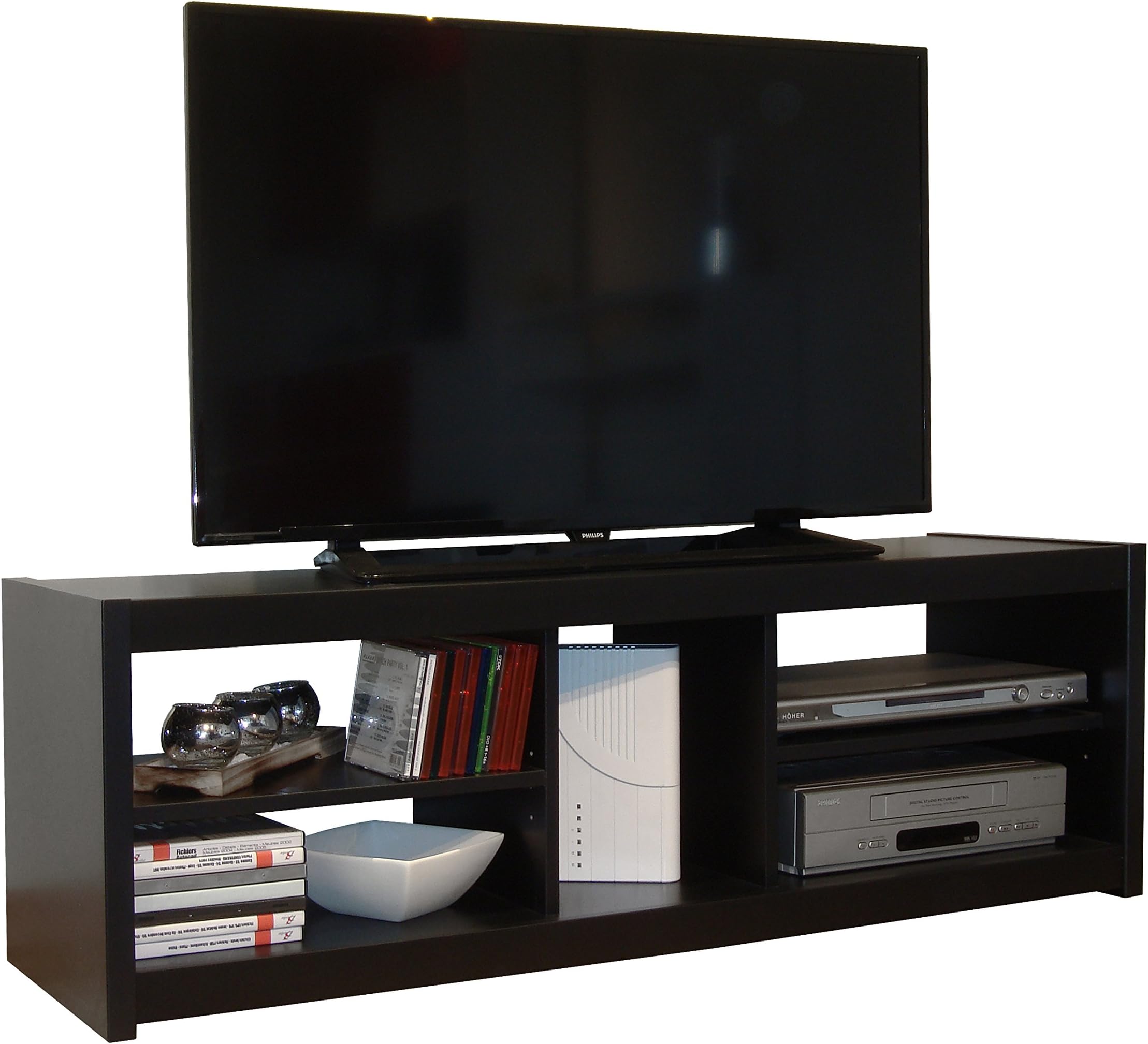 Berlioz Creations Téo TV Bench 123 x 41 x 35.5 cm Black Wood