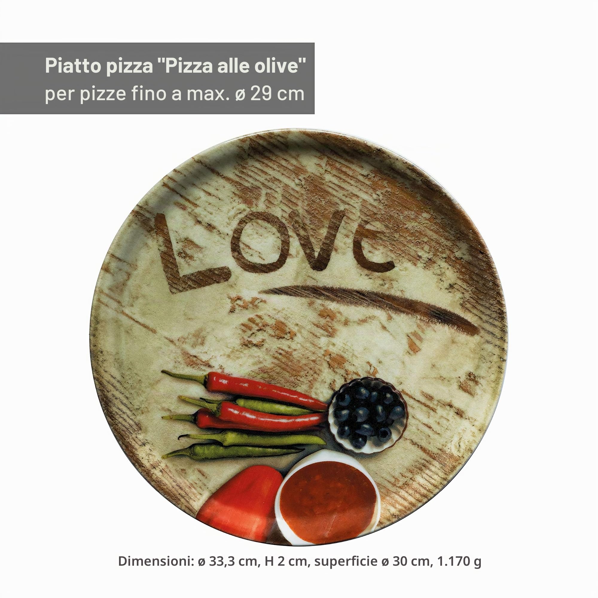 Set di 6 piatti da pizza MamboCat, diametro 33,3 cm, grandi piatti in porcellana per servire pizza e piatti simili o per presentare salumi e formaggi.