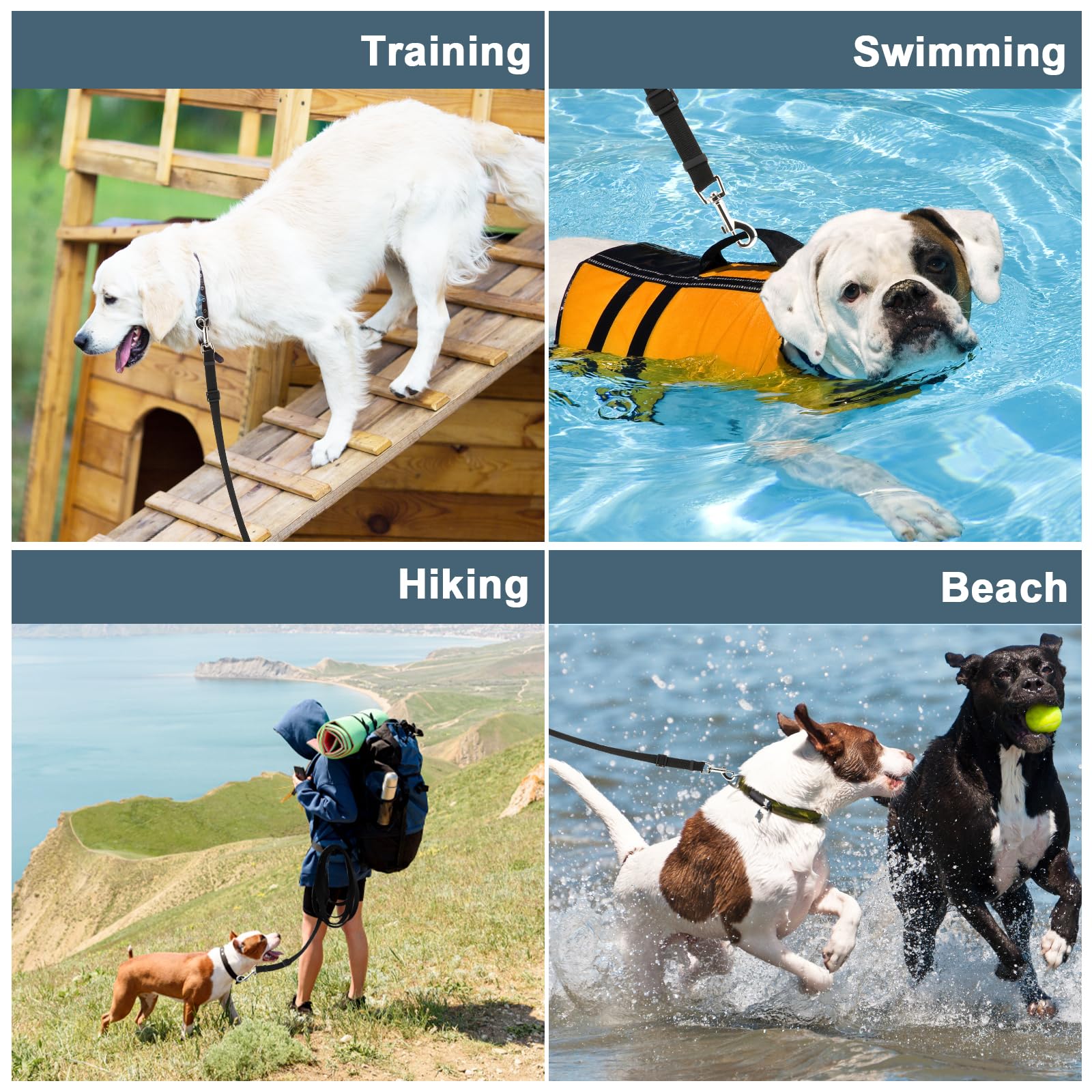 Guinzaglio Per Cani 10m VMUTGA - Corda Robusta, Moschettone Regolabile | Per Addestramento E Passeggiate - Foto 14