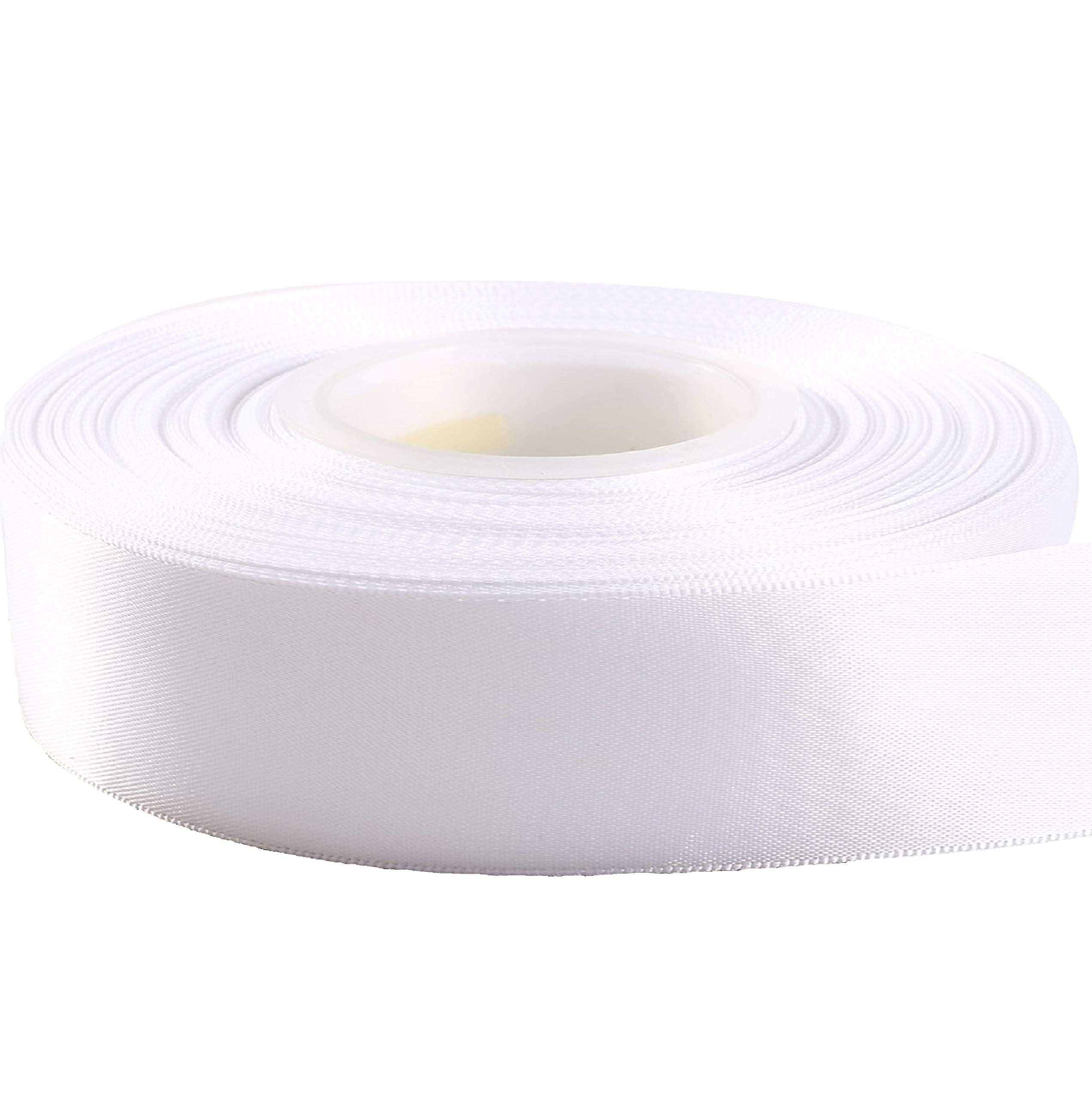 Gcs London White 25 Yards / 22 Metrs Satin Ribbon 20Mm For Gifts Wrap Sew Party, Decorations Events Dress Wedding Christmas Crafts, Bows Car, Floral Balloons Hairs, Diy, Bouquets, Cake Buy 3 Get 1 Free