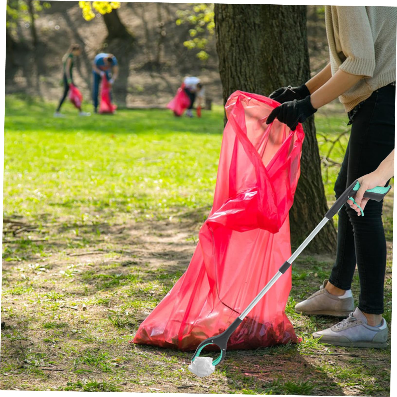 Pince à Bâton de Ramassage Pliable Outil de Préhension pour Déchets en Alliage D'aluminium Griffe Antidérapante pour Seniors à Domicile Extérieur