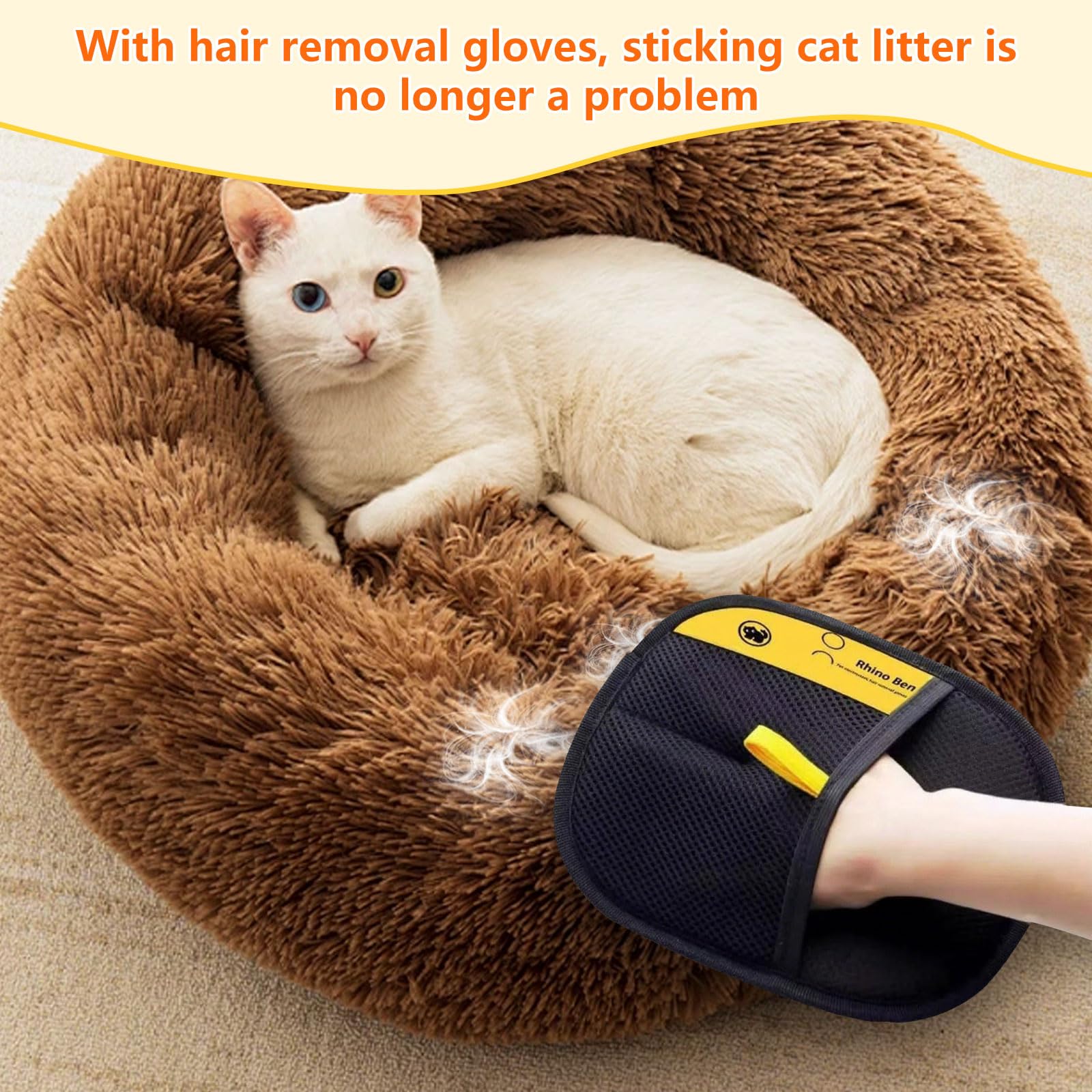 Mizijia 3pcs Gant Ramasse Poils Animaux, Gant Poil Chat, Gant Anti