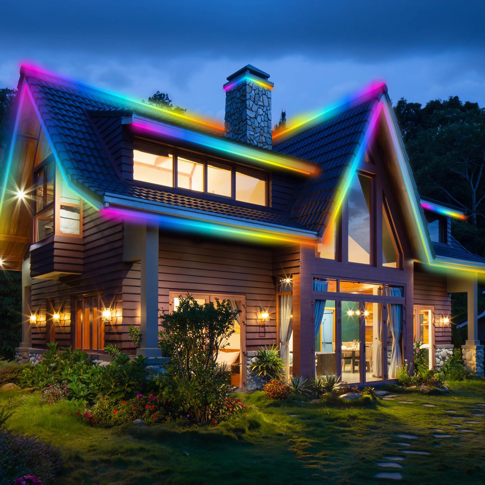 Tira LED Neón RGB+IC 16M, Luz LED Neón Silicona 96 LED/Metro, Impermeable IP65, Control APP, Neón LED RGB con Cargador y Control remoto para Habitación, Sala de juegos, Exterior, Fiesta