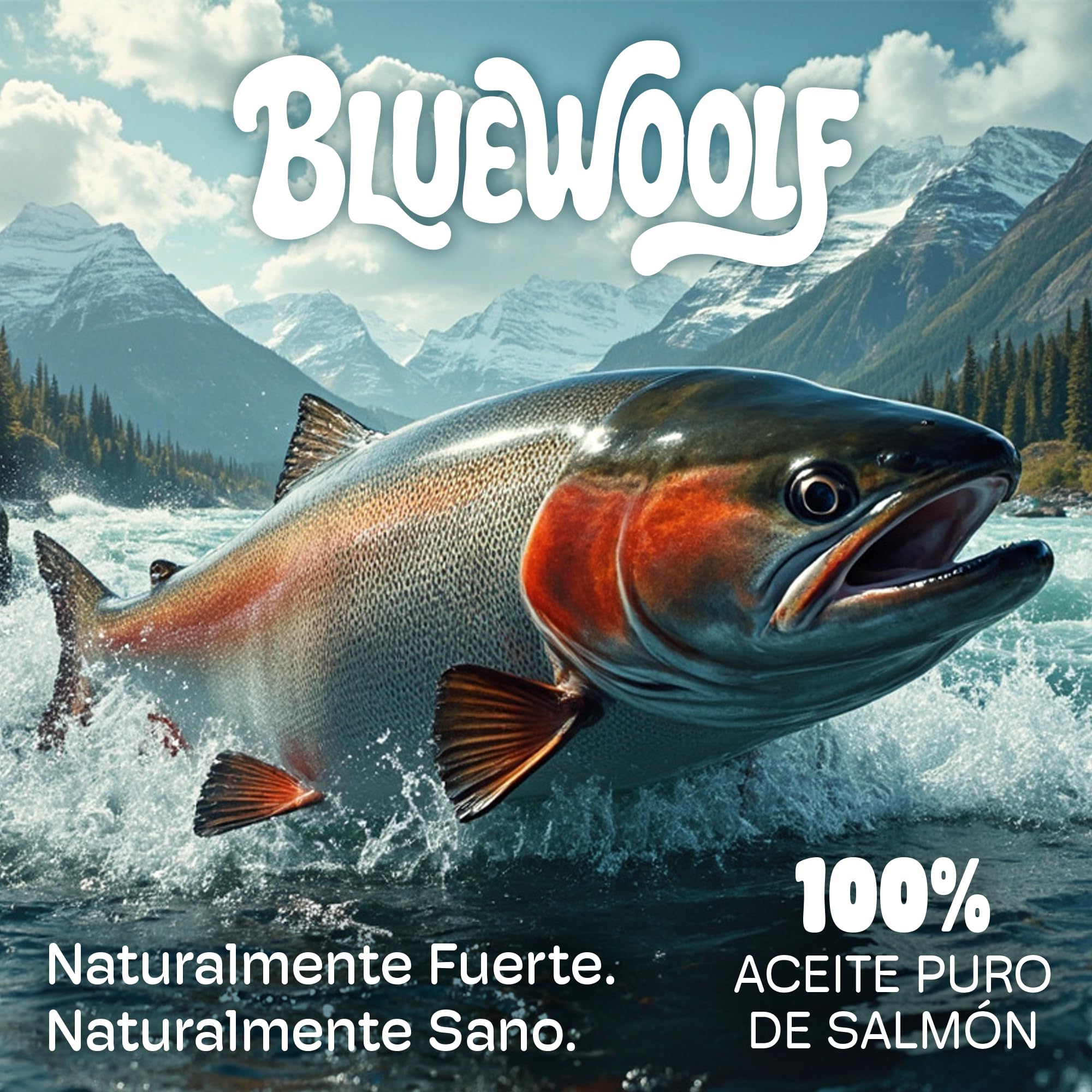 Aceite de Salmon Perros y Gatos 250ml con Omega 3 para Mejora Piel y Pelo Articulaciones y Sistema Inmunitario Salmón para Pienso, Barf y Comida Húmeda Oil for Dogs BlueWoolf — view 6