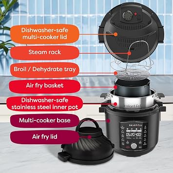 Instant Pot Pro Crisp 11-in-1 Air Fryer and Electric Pressure Cooker Combo with Multicooker Lids that Air Fries, Steams, Slow Cooks, Sautes, Dehydrates, More, Free App With Over 800 Recipes, 8 Quart