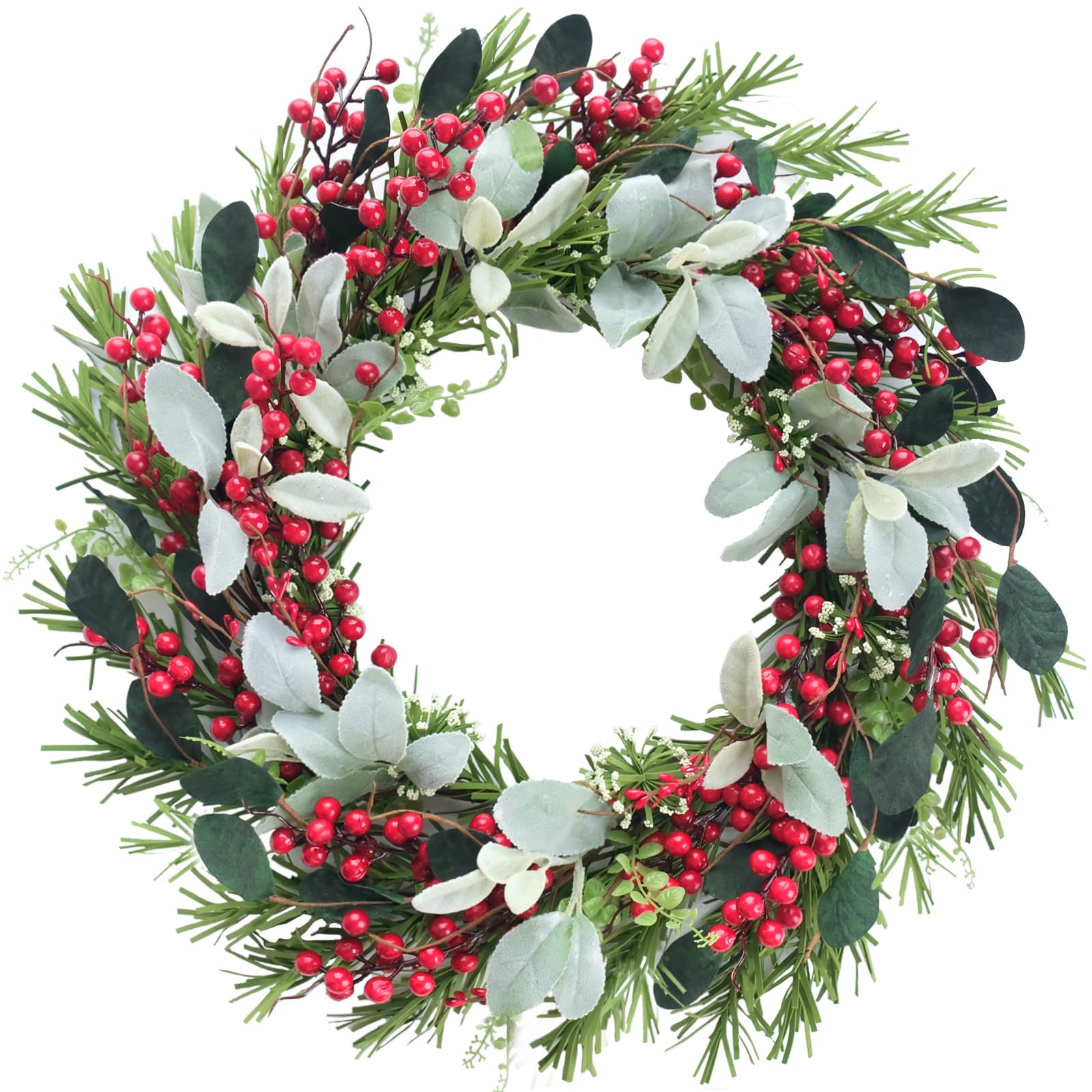 Bibelot 20 inches Christmas Wreath Red Berry Wreath Artificial