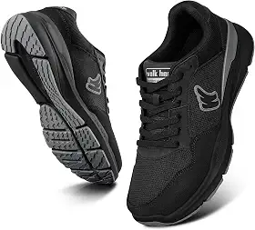 Tênis masculino de caminhada para fascite plantar, suporte de arco com sola de borracha antiderrapante, sapatos ortopédicos casuais confortáveis com bico largo