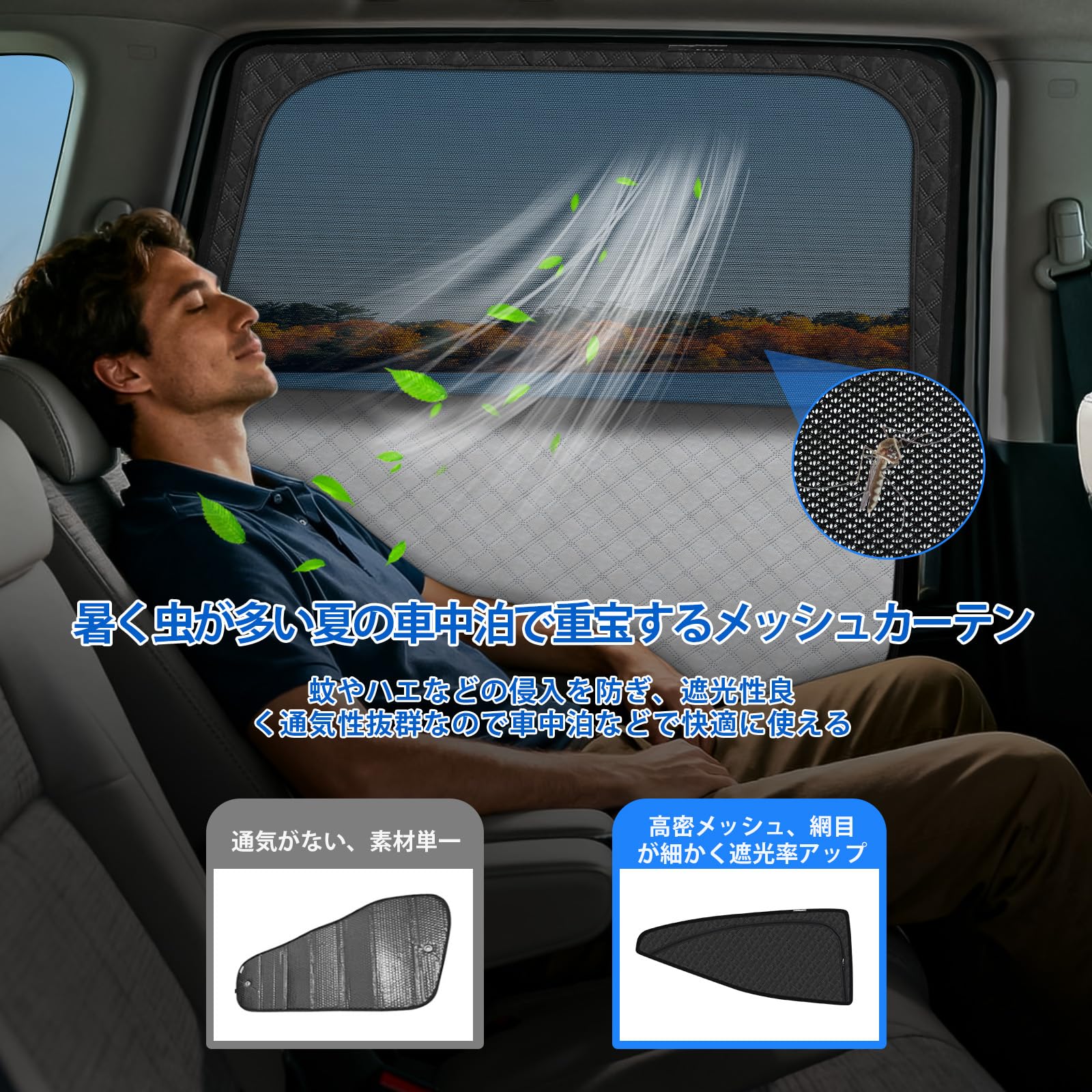 Amazon | 新型 アクア MX系 専用 サンシェード マグネット 後席 換気