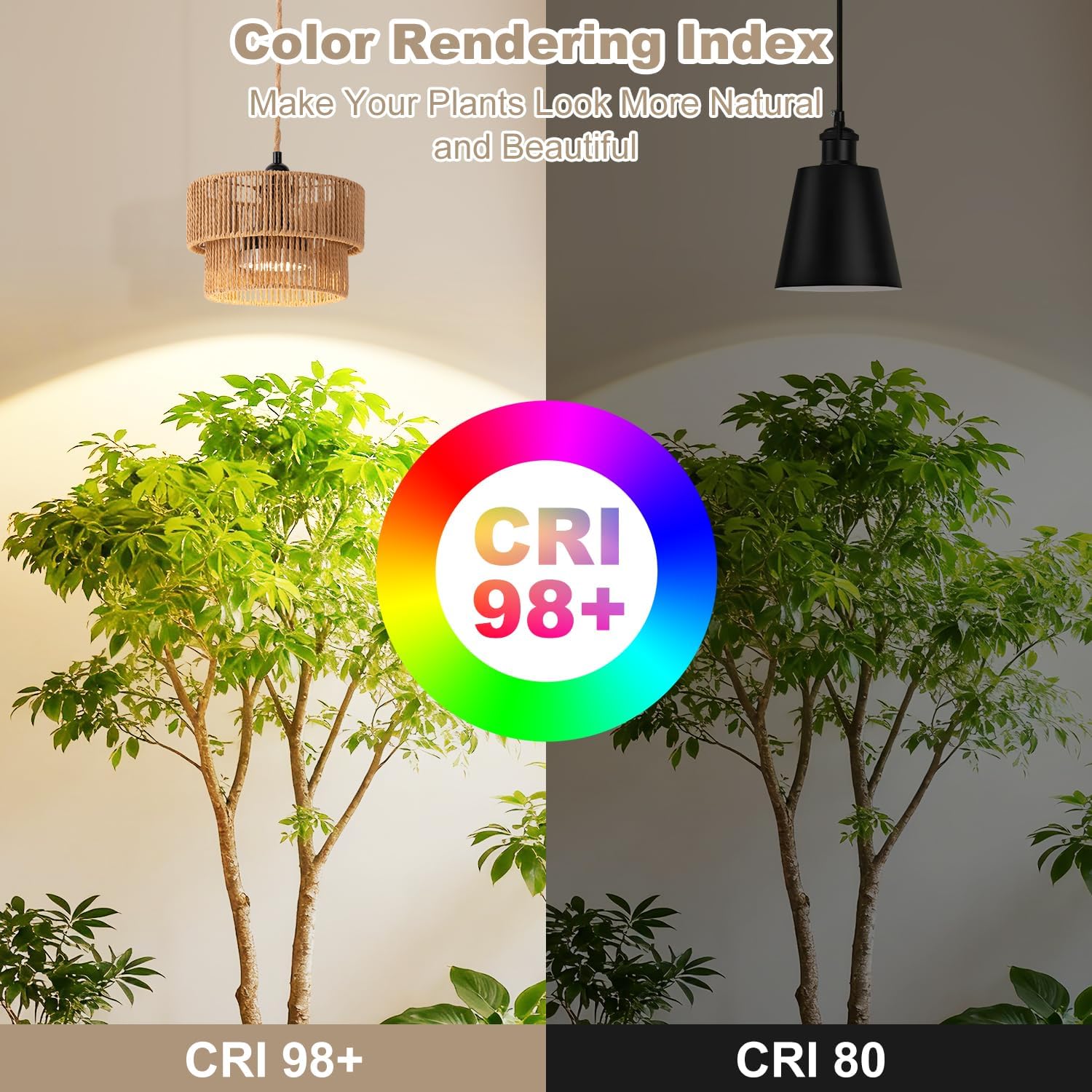Hanging Grow Light for Indoor Plants, Full Spectrum 30W 4000K LED Pendant Light with Timer, Hand-Woven Paper Rope Shade, 15FT Cord, Adjustable Hanging Kit for Seedlings, Flowers, Succulents