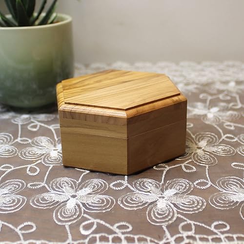 Miniatura 3 de Joyero grande de madera de olivo, caja de joyería hecha a mano, caja de regalo de madera tallada a mano en la Tierra Santa Jerusalén, regalo de