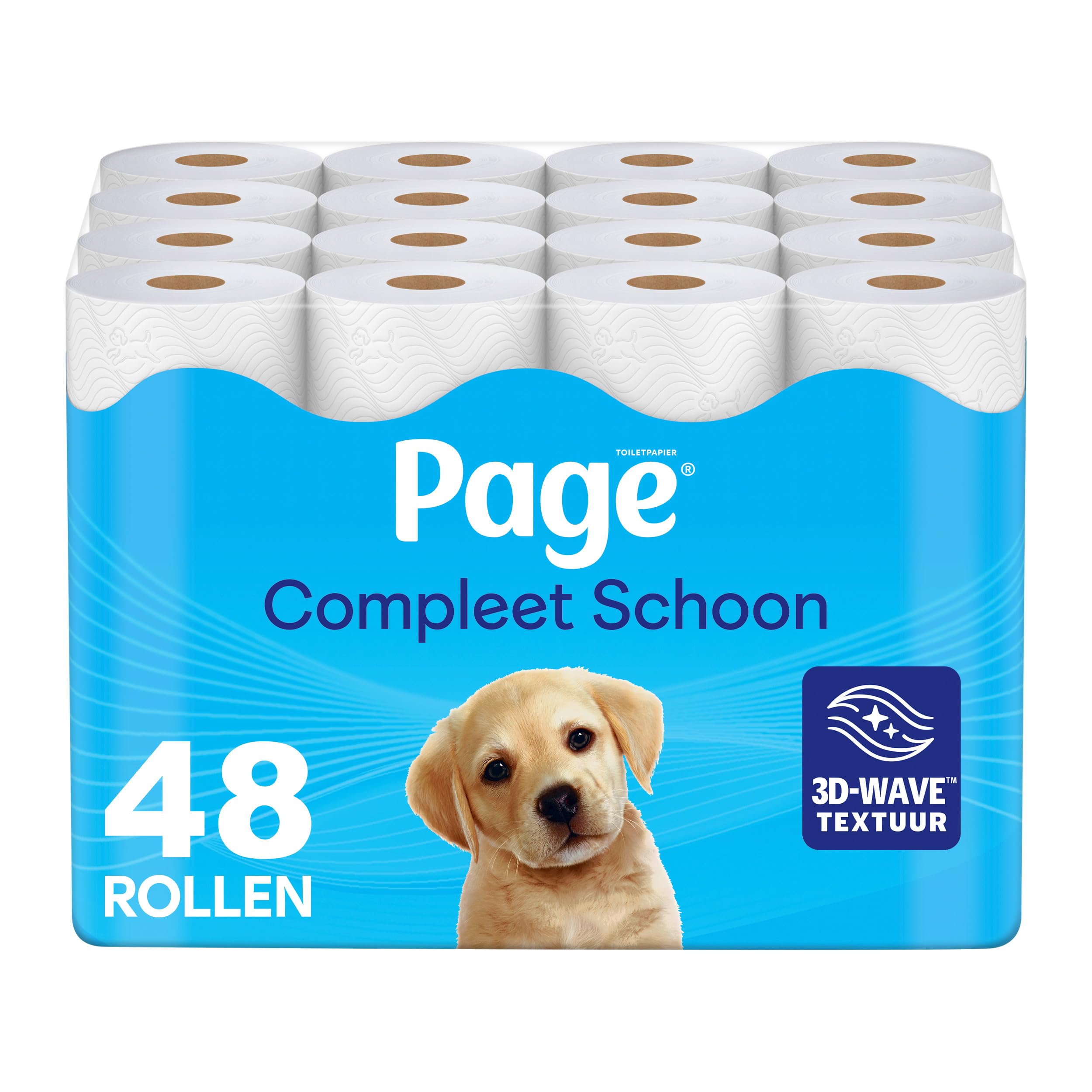 Page toilet paper - Complete Clean toilet paper - 48 rolls - with a touch of cotton - Soft and strong - FSC Certified - 3D Wave texture -Favorite toilet paper - 48