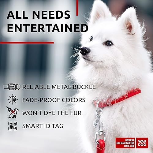 Miniatura 10 de WAUDOG Collar de cuero enrollado ultrasuave para perros pequeños, collares acolchados suaves para perros medianos, collares de cachorros para perros