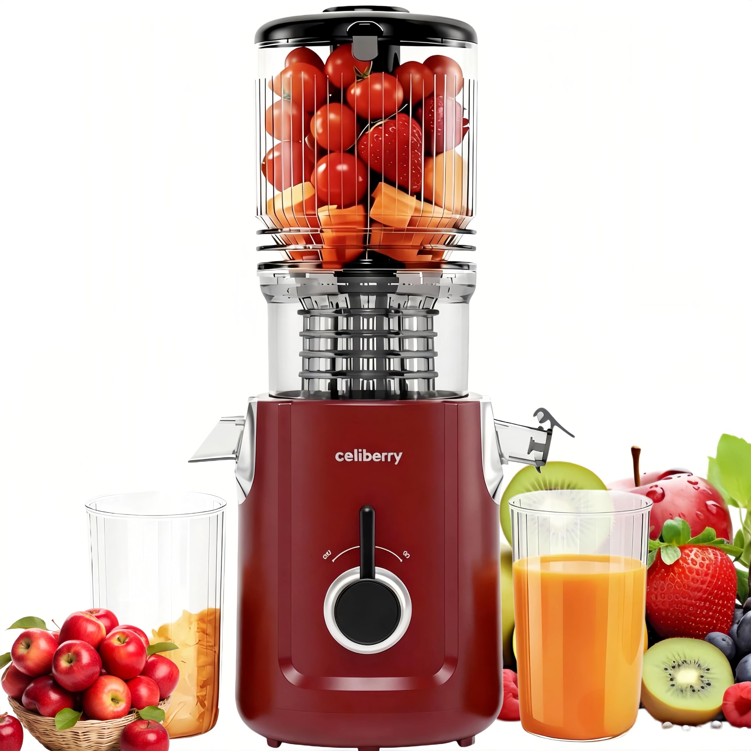 Cold Press Juicer Machines 5 3 Large Feed Chute Slow Masticating Juicer for Whole Fruits Vegetables Easy Clean